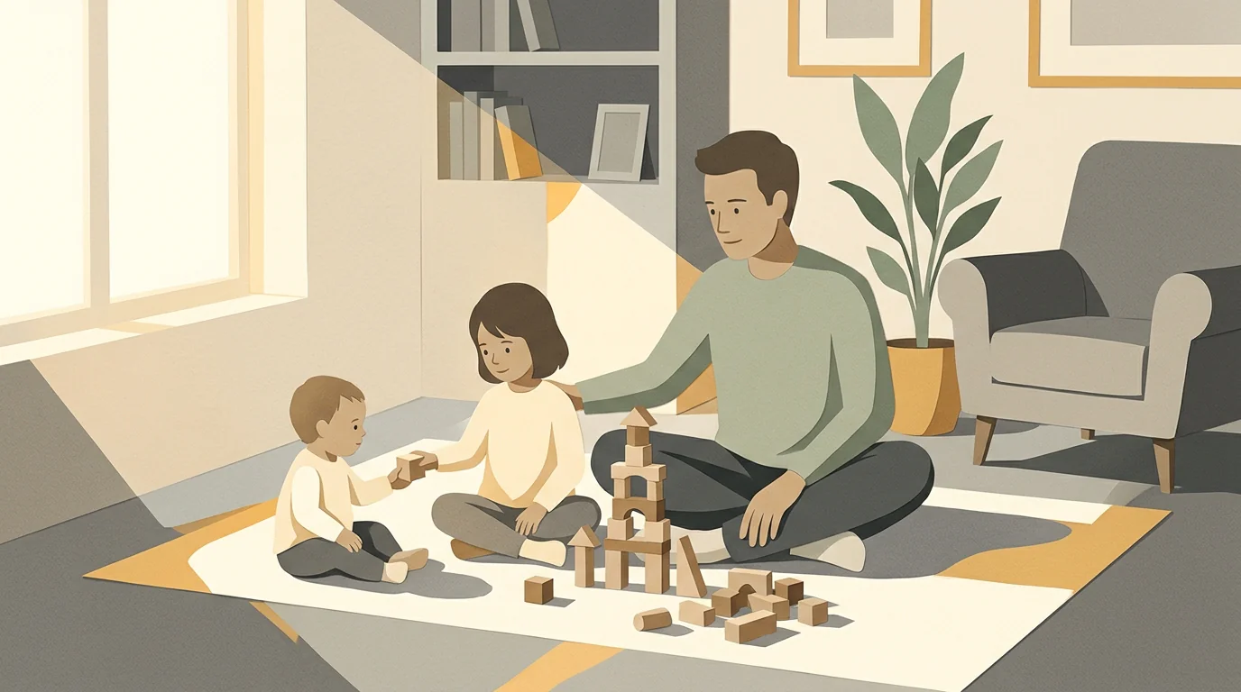 Ilustracja AI: Świadomi rodzice, empatyczne dzieci. Dlaczego uważność działa - kategoria Psychologia